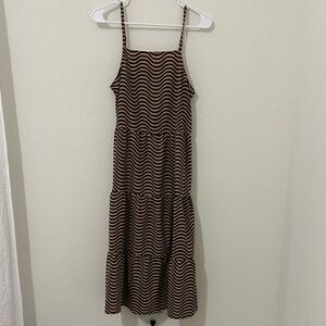 H&M Tan and Black Striped Dress